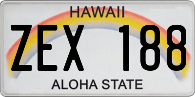 HI license plate ZEX188