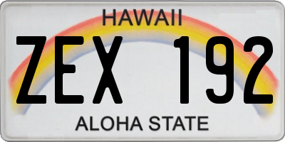 HI license plate ZEX192