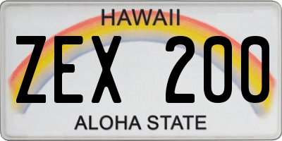 HI license plate ZEX200