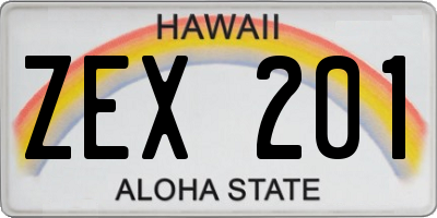 HI license plate ZEX201