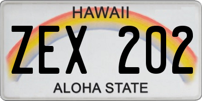 HI license plate ZEX202