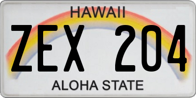 HI license plate ZEX204