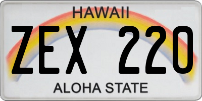 HI license plate ZEX220