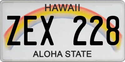HI license plate ZEX228