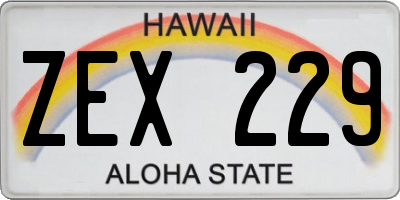 HI license plate ZEX229