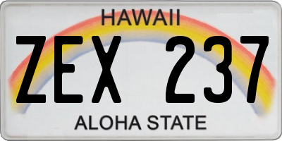 HI license plate ZEX237