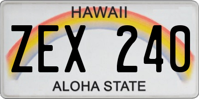 HI license plate ZEX240