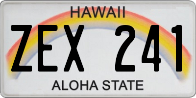 HI license plate ZEX241