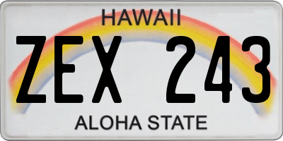 HI license plate ZEX243
