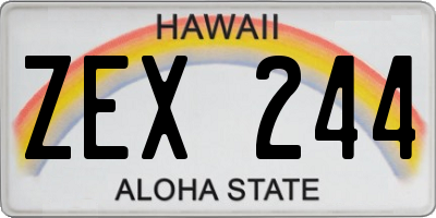 HI license plate ZEX244