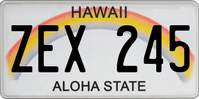 HI license plate ZEX245