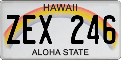 HI license plate ZEX246