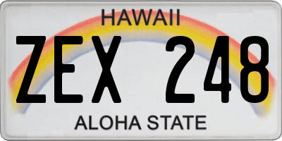 HI license plate ZEX248