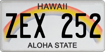 HI license plate ZEX252