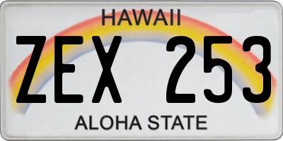 HI license plate ZEX253
