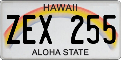 HI license plate ZEX255