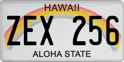 HI license plate ZEX256