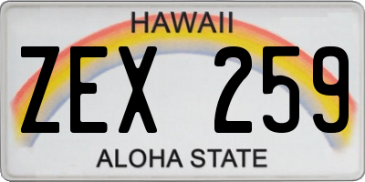 HI license plate ZEX259