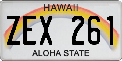 HI license plate ZEX261