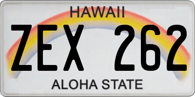 HI license plate ZEX262