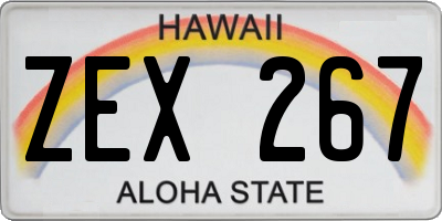 HI license plate ZEX267