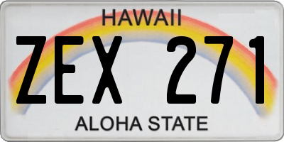 HI license plate ZEX271