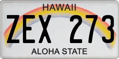 HI license plate ZEX273