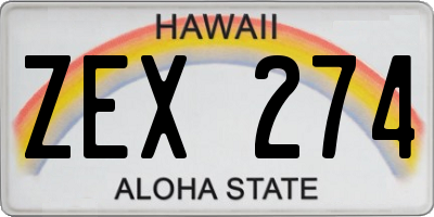 HI license plate ZEX274