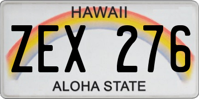 HI license plate ZEX276