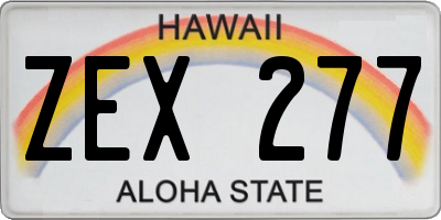 HI license plate ZEX277
