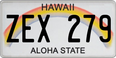 HI license plate ZEX279