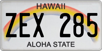 HI license plate ZEX285