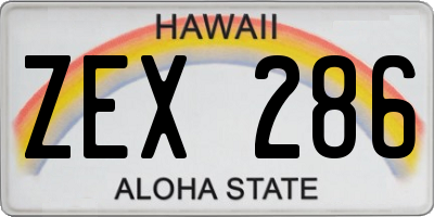 HI license plate ZEX286