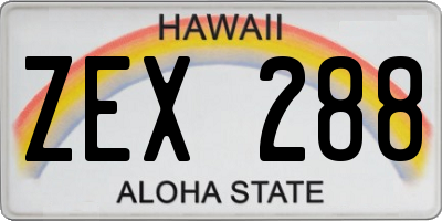 HI license plate ZEX288