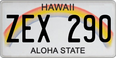 HI license plate ZEX290