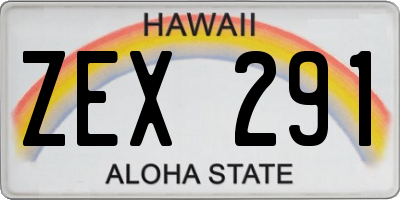 HI license plate ZEX291