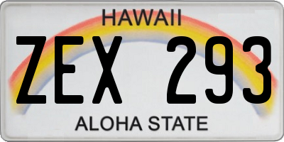 HI license plate ZEX293