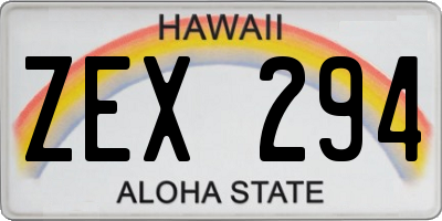 HI license plate ZEX294