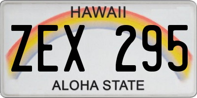 HI license plate ZEX295