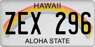 HI license plate ZEX296