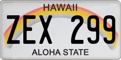 HI license plate ZEX299