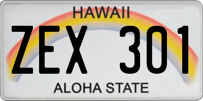 HI license plate ZEX301