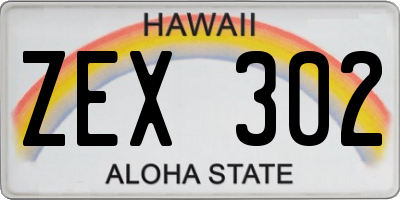 HI license plate ZEX302