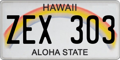 HI license plate ZEX303