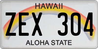 HI license plate ZEX304