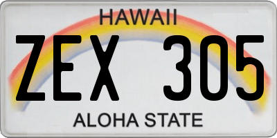 HI license plate ZEX305