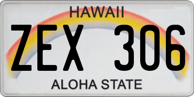 HI license plate ZEX306