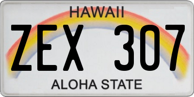 HI license plate ZEX307
