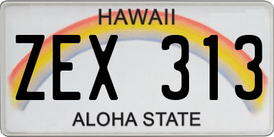 HI license plate ZEX313