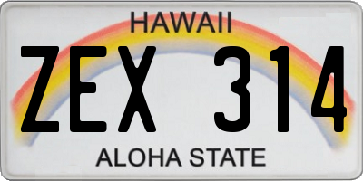 HI license plate ZEX314